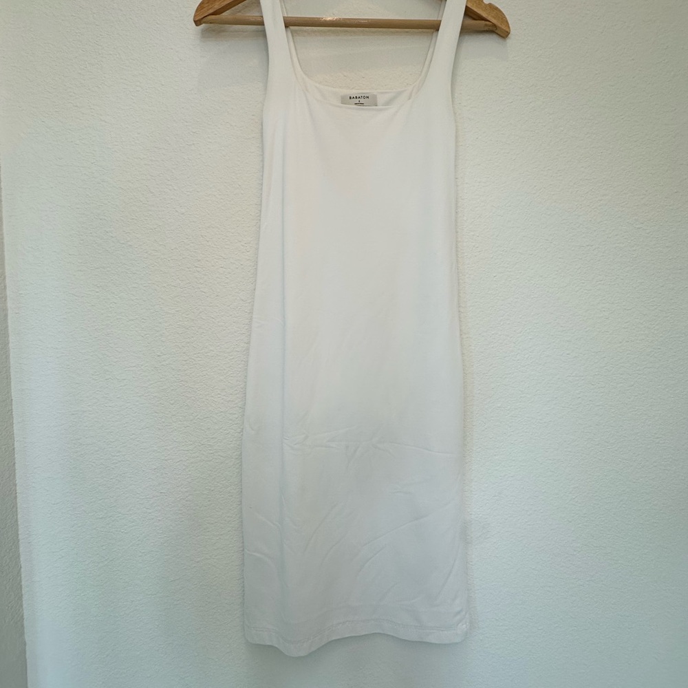 Aritzia Babaton Contour Midi Dress | white | size small | bodycon tank dress